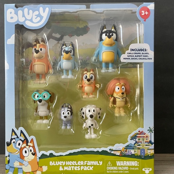 Disney Toys Bluey Heeler Family Mates Chloe Socks Indy New 8 Pack